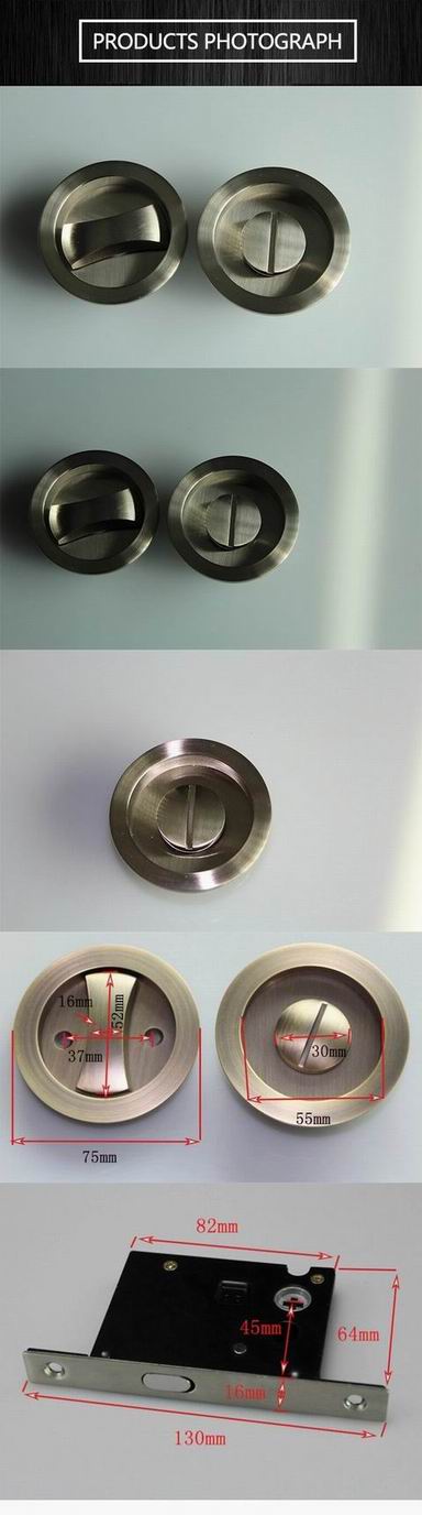 Popular sell high quality zinc alloy round type sliding door lock