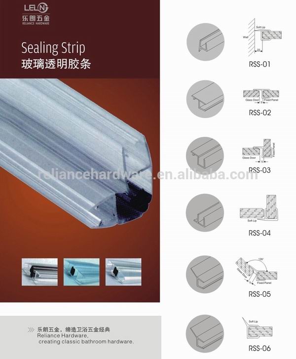 Glass sealing strip for Frameless Shower Door Sweep Bottom Seal Wipe Drip Rail